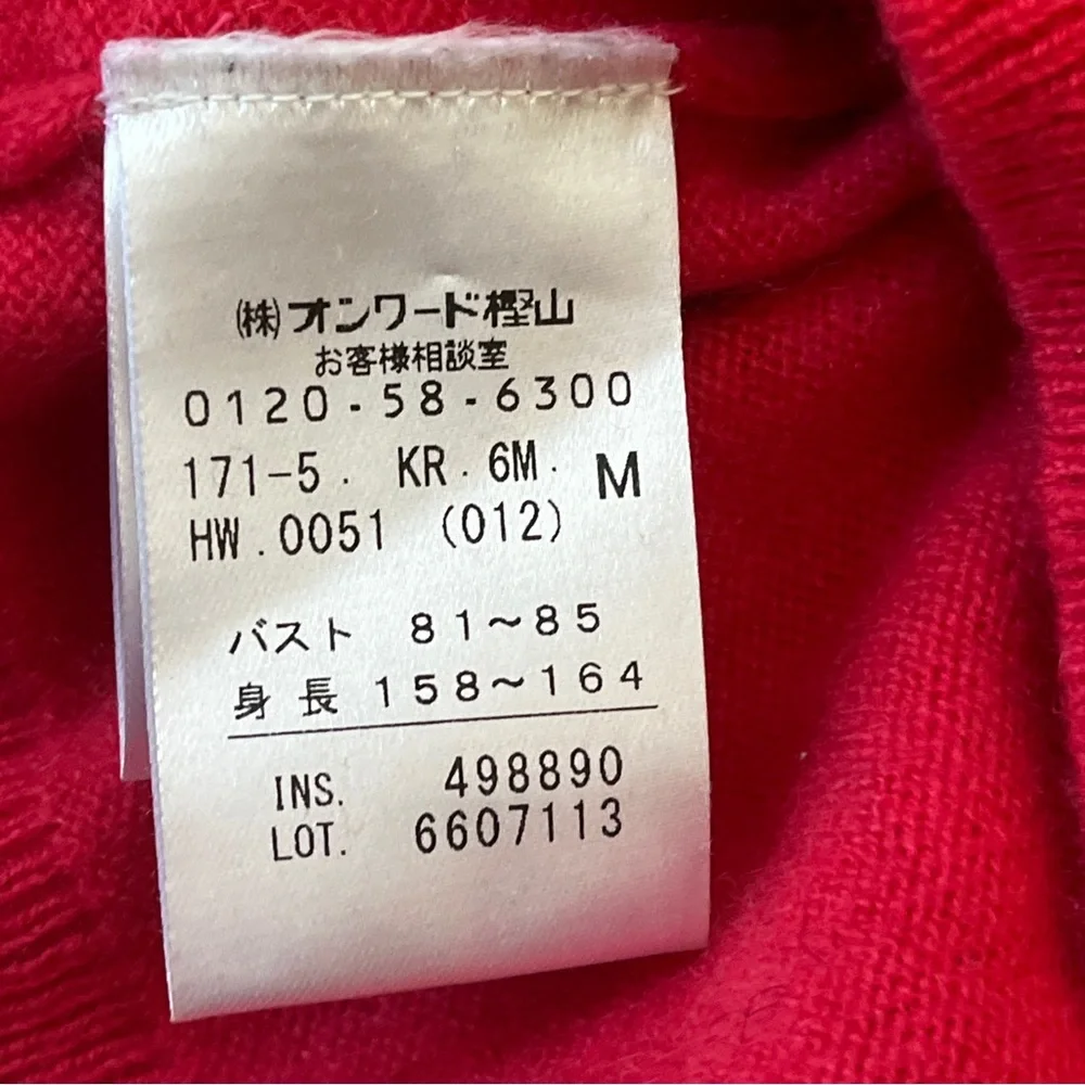 100% Cashmere Raspberry Pink/Red Button-Up Cardigan•size medium - Picture 7 of 12